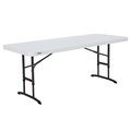 Lifetime 72 Adjustable Height Folding Table Almond, 24H to 36H 80565